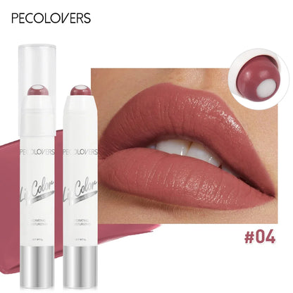 2-in-1 Nude Lipstick Matte Red Lip Balm Moisturizing 6 Colors Sandwich Lipstick Waterproof Long Lasting Non-stick Cup Lip Stick