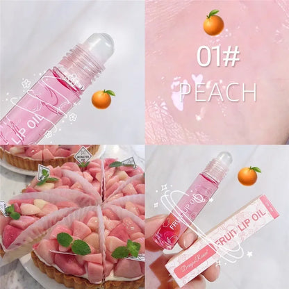 Fruit Lip Gloss Transparent Lip Oil Moisturizing Reducing Lip Lines Nourishes Lips Waterproof Long-lasting Liquid Lips Cosmetics