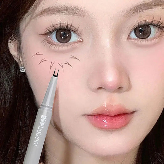 Double-claw eyeliner extremely thin two-claw lower eyelashes eyeliner liquid pen is waterproof, non-smudge and sweat-proof