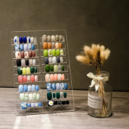 1PC Exquisite Large Acrylic Nail sample Nail Art Display Board Transparent Nail Gel Polish Showing Shelf Display Stand Manicure