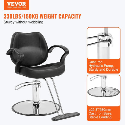 Vevor Salon Chair For Hair Stylist, Heavy Duty Hydraulic Pump, 360° Swivel With Footrest, Beauty Spa Equipment, Max Load Weight