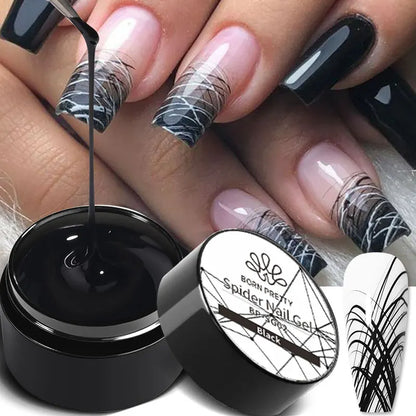 BORN PRETTY 5ml White Black Silver Spider Drawing Gel Nail Polish UV Painting Outline Gel Varnish Nails Art All For Manicure