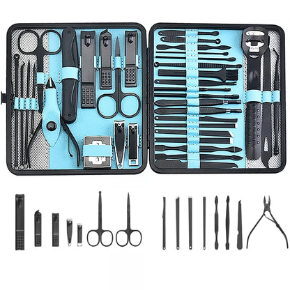 36 PCs New Professional Manicure Set Pedicure Grooming Kit Includes Scissors, Nail Files, and Travel Case Perfect for At-Home