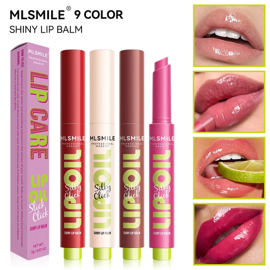 9 colors women's waterproof lipstick long-lasting easy to color moisturizing lip gloss press lipstick glossy lip balm makeup