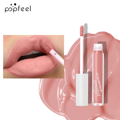 POPFEEL Party Lip Glaze Personality Candy Color Lip Gloss, Black Lip Glaze, Non-stick Cup Long Lasting Lip Gloss