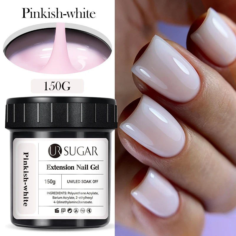 UR SUGAR 150g Quick Extension Gel  Pink Jelly Milky White Camouflage Finger French Hard Gel UV LED Gel Nail Art Design Manicure