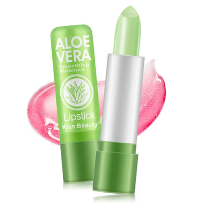 Aloe Vera Color-Changing Lipstick Long-Lasting, Moisturizing, Temperature-Activated Lip Balm, Fade-Resistant Nourishing Lip Care