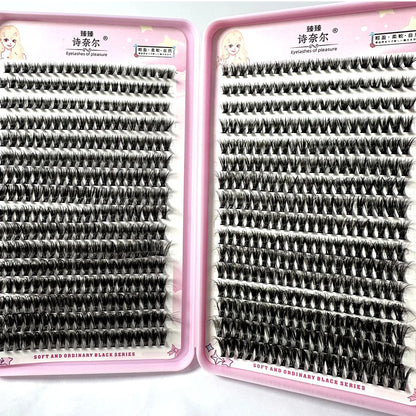 570/640pcs Individul Claster Eyeash Thick & Fluffy Extension 30D/100D Mix Length DIY Cluster Lashes