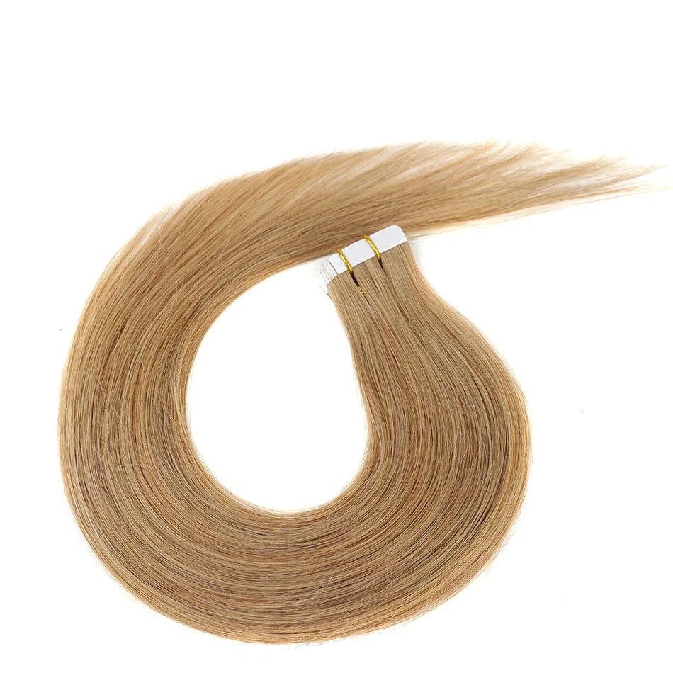 BHF Tape In Hair Extensions Human Hair 20pcs/Pack European Remy Straight Invisible Tape Ins Adhensive Hair Extensions