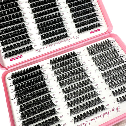 570/640pcs Individul Claster Eyeash Thick & Fluffy Extension 30D/100D Mix Length DIY Cluster Lashes