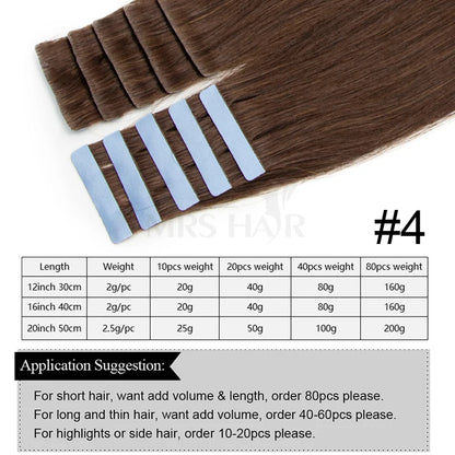 Invisible Tape In Hair EXtensions Human Hair Seamless Pu Skin Weft Injected Hair Extensions Machine Remy Tape-Ins 10pcs/pack