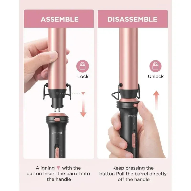 Wavytalk 5 in 1 Curling Wand Set With Thermal Brush