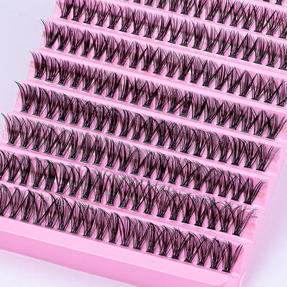 DIY Eyelash Extension Kit 200pcs Individual Lashes Cluster D Curl, 8-16mm Mix Lash Clusters with Lash Tweezers