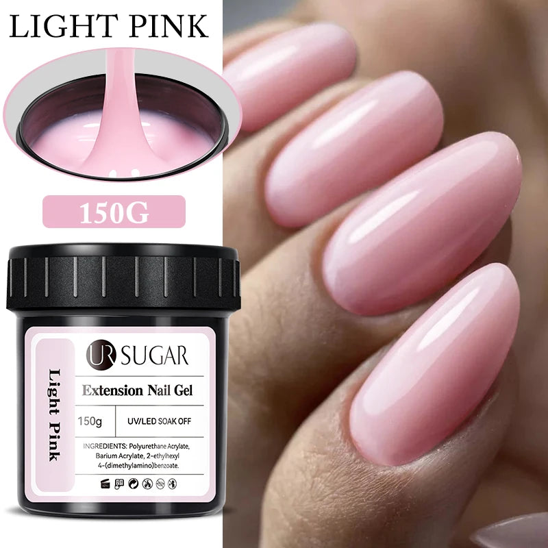 UR SUGAR 150g Quick Extension Gel  Pink Jelly Milky White Camouflage Finger French Hard Gel UV LED Gel Nail Art Design Manicure