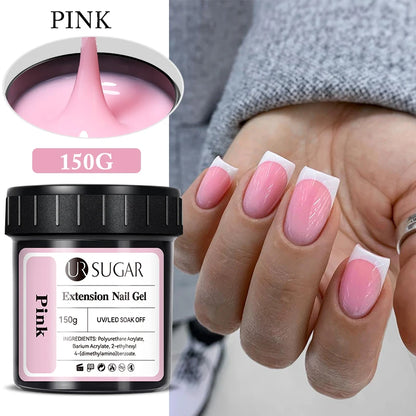 UR SUGAR 150g Quick Extension Gel  Pink Jelly Milky White Camouflage Finger French Hard Gel UV LED Gel Nail Art Design Manicure