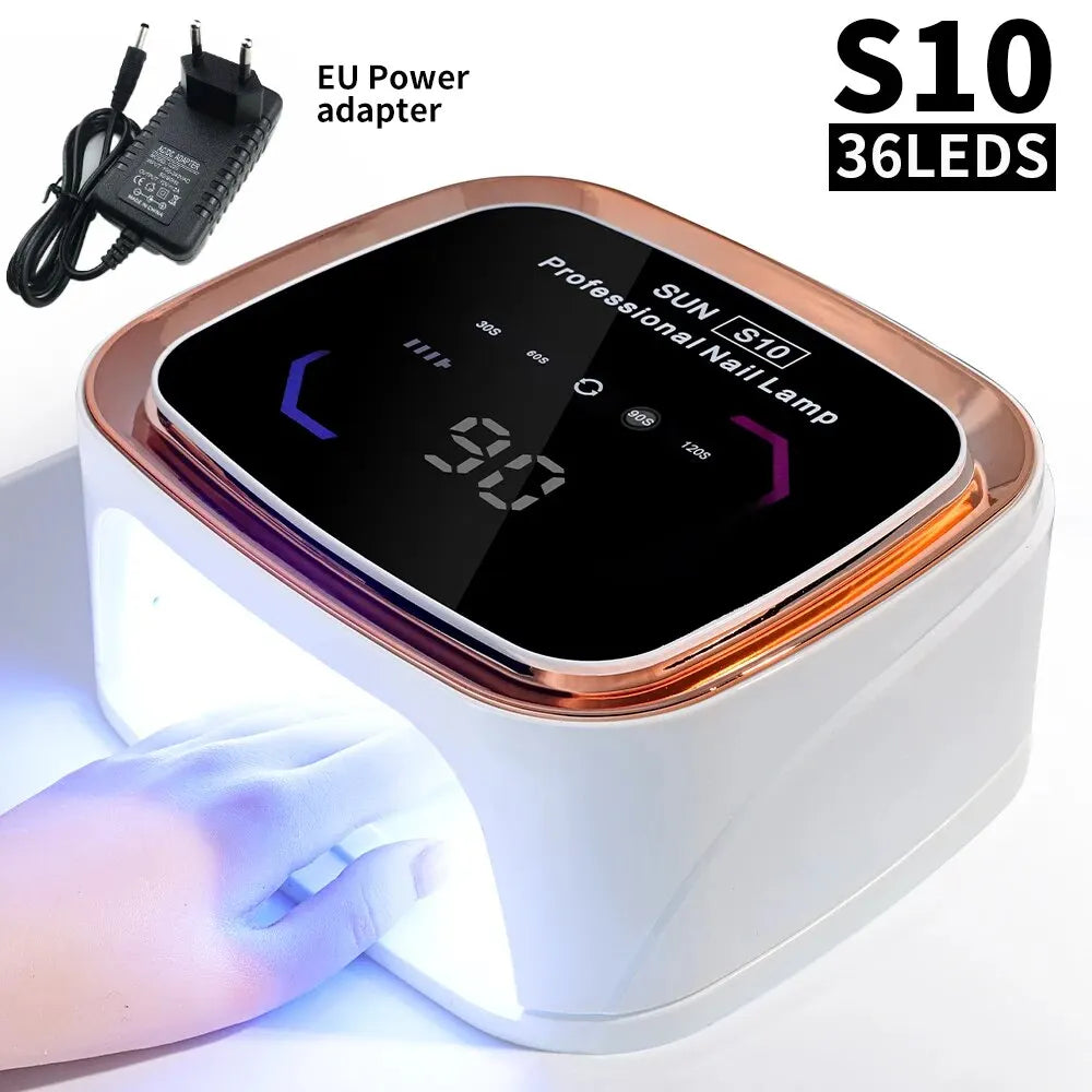 Professional Rechargeable Nail UV LED Lamp Dryer HD Display Smart Wireless Nail Drying Lamp for Fast Dry Curing All Polish Gel