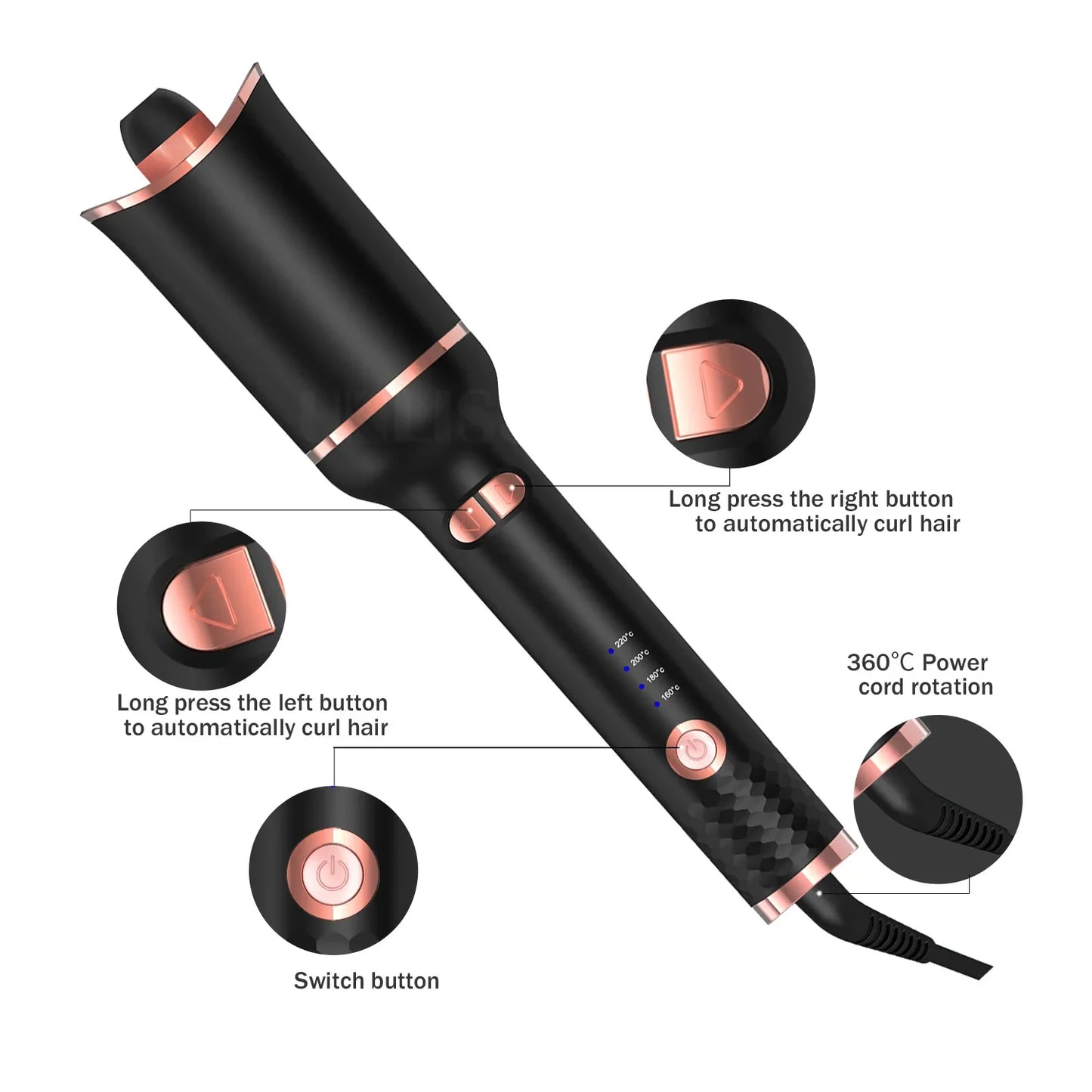 Auto Rotating Hair Curler Ceramic Automatic Curling Iron Styling Tools Curler Air Spin Wand Styler Curl Machine Magic Hair Waver