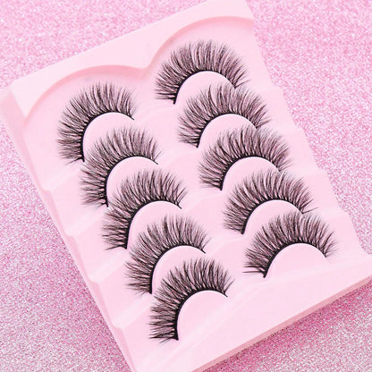 5 Pairs Cat Eye Lashes Faux Mink Eyelashes Winged End Eye Elongated Eyelashes Natural long Manga Lashes Fake Lashes Makeup