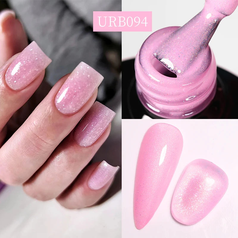 UR SUGAR 7ml Nude Crystal Rubber Base Gel Natural Color Semi Permanent Soak off UV LED Gel Nail Art Varnish