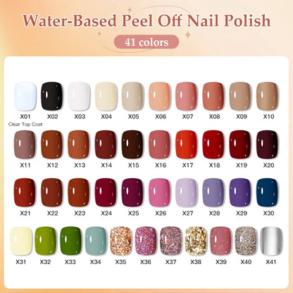 10ml Colorful Water-Based Peel Off Nail Polish No Need Lamp Red Pink Glitter Nails Art All For Manicure Nail Aupplies Varnish