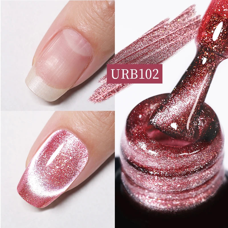 UR SUGAR 7ml Crystal Nude Rubber Base Gel Milky White Pink Gold Glitter Semi Permanent Soak Off UV LED Nail Art Construction Gel