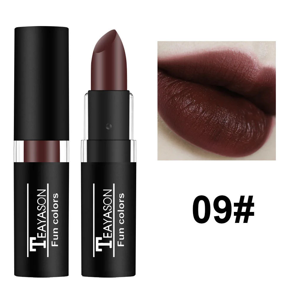 12 Color Lipstick Waterproof Long Lasting Cosmetic Black Blue Purple Green Matte Make Up Lip Gloss Makeup Red Lipstick