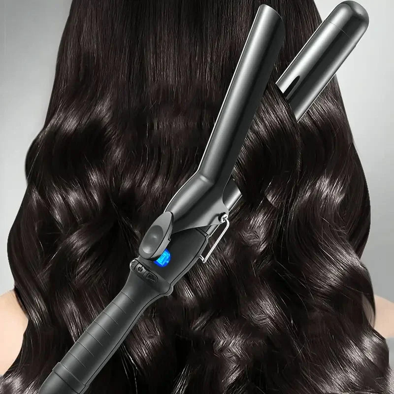 Professional Hair Curler 1.25 Inch Clipped Curling Iron with Extra Long Tourmaline Ceramic Barrel LCD Temperature Adjust up 450℉