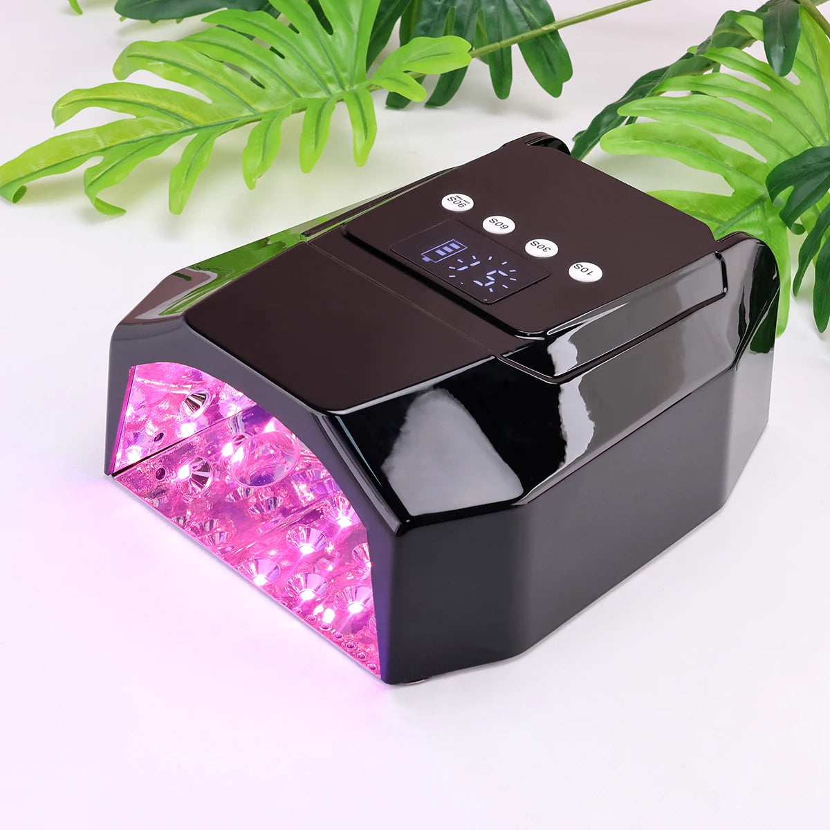 Pro 98W Nail Lamp Cordless Rechargeable UV LED Nail Dryer for Curing Gel Polish Powerful Pink Light Nail Lamp Machine