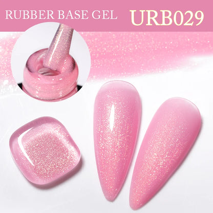 UR SUGAR 7ml Crystal Nude Rubber Base Gel Milky White Pink Gold Glitter Semi Permanent Soak Off UV LED Nail Art Construction Gel