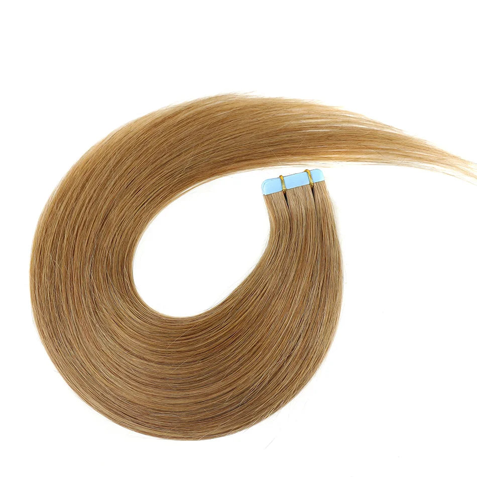 BHF Tape In Hair Extensions Human Hair 20pcs/Pack European Remy Straight Invisible Tape Ins Adhensive Hair Extensions