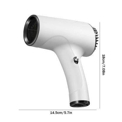 Portable Hair Dryer 2600mah Cordless Lonic Hair Dryer 40/500W USB Rechargeable Powerful 2 Gears for Travel Home Dormitory