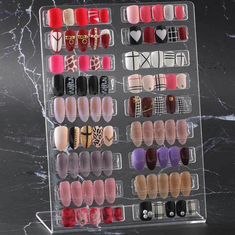 1PC Exquisite Large Acrylic Nail sample Nail Art Display Board Transparent Nail Gel Polish Showing Shelf Display Stand Manicure