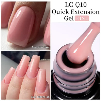 LILYCUTE 7ML Pink Glitter Quick Extension Gel Nail Polish Pink Gold Foils Effect Vernis Semi Permanent UV Gel Nail Art Hard Gel