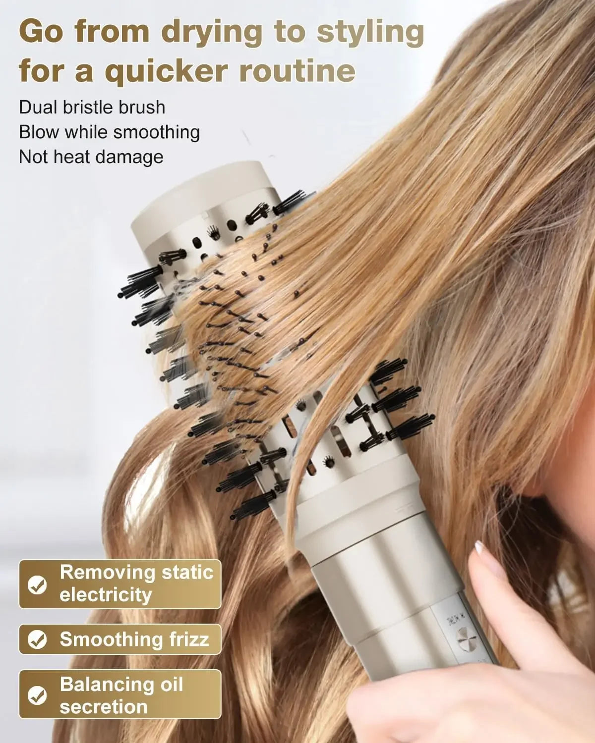 Dryer Brush & 6 in 1 Hair Styler,110,000 RPM High-Speed Negative Ionic Hair Dryer Fast Drying, Multi Hair Styler, Professional B