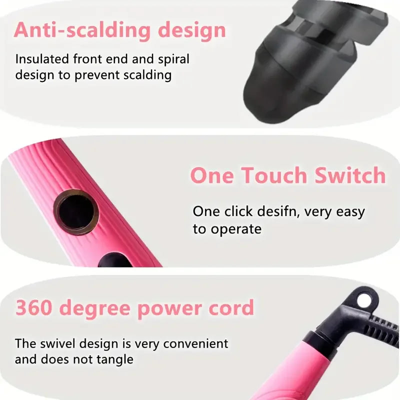 Portable Spiral Anti-scald Curling Iron Hair Curler Wand Electric Curling Iron Ladies Gift