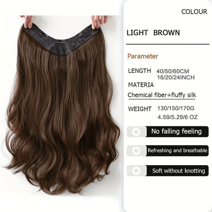 Synthetic Long Wavy U-shaped Clip In Hair Extensions 16Inch/20Inch/24inch Clip On Hair Extensions For Women Hair Accessories