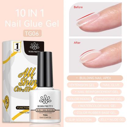 BORN PRETTY Purple Jelly Nude Gel Nail Polish 10ml Translucent Clear Gel Polish French Manicure Milky Natural Transparent Gel