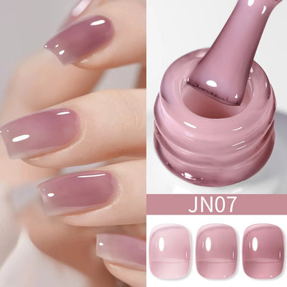 BORN PRETTY Purple Jelly Nude Gel Nail Polish 10ml Translucent Clear Gel Polish French Manicure Milky Natural Transparent Gel