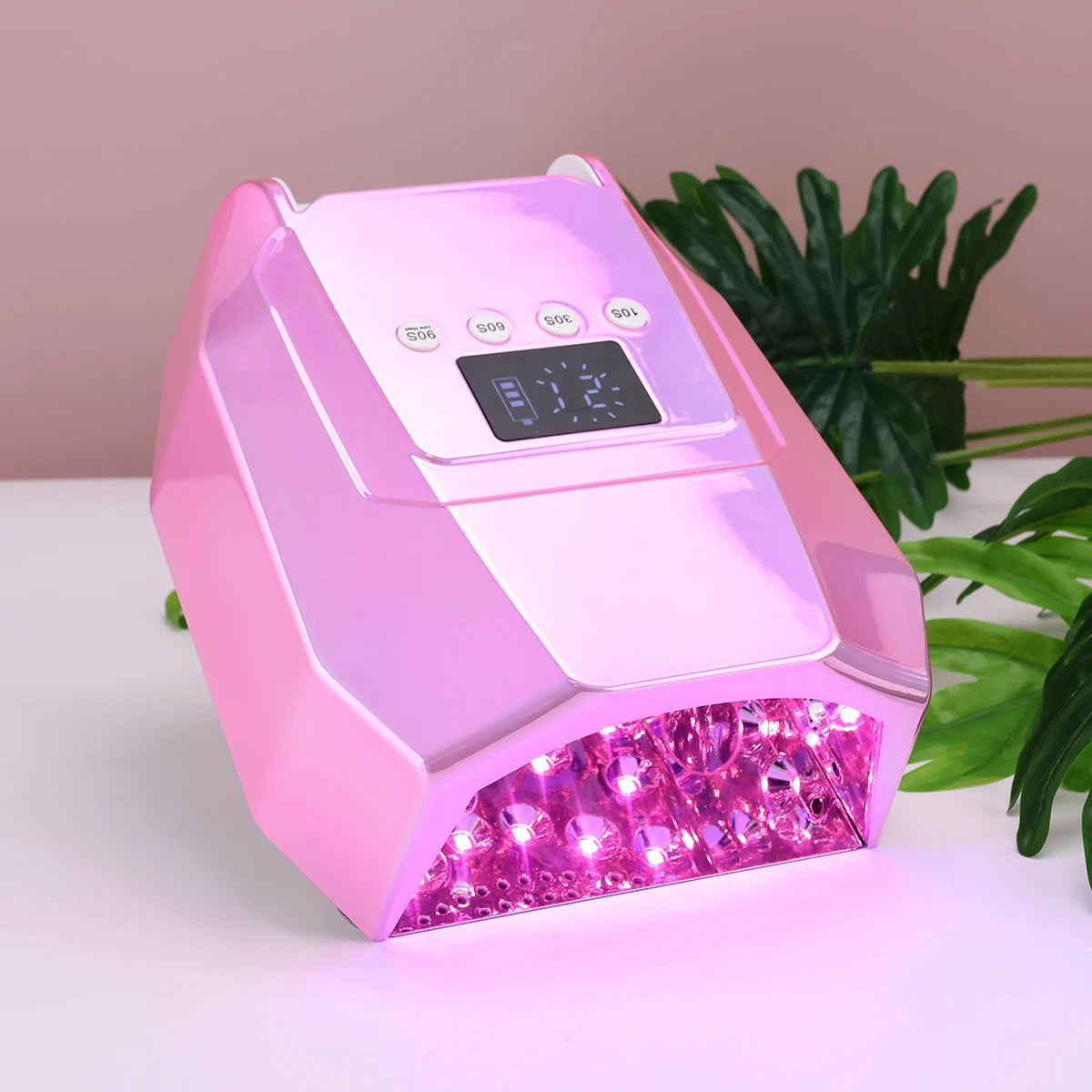 Pro 98W Nail Lamp Cordless Rechargeable UV LED Nail Dryer for Curing Gel Polish Powerful Pink Light Nail Lamp Machine