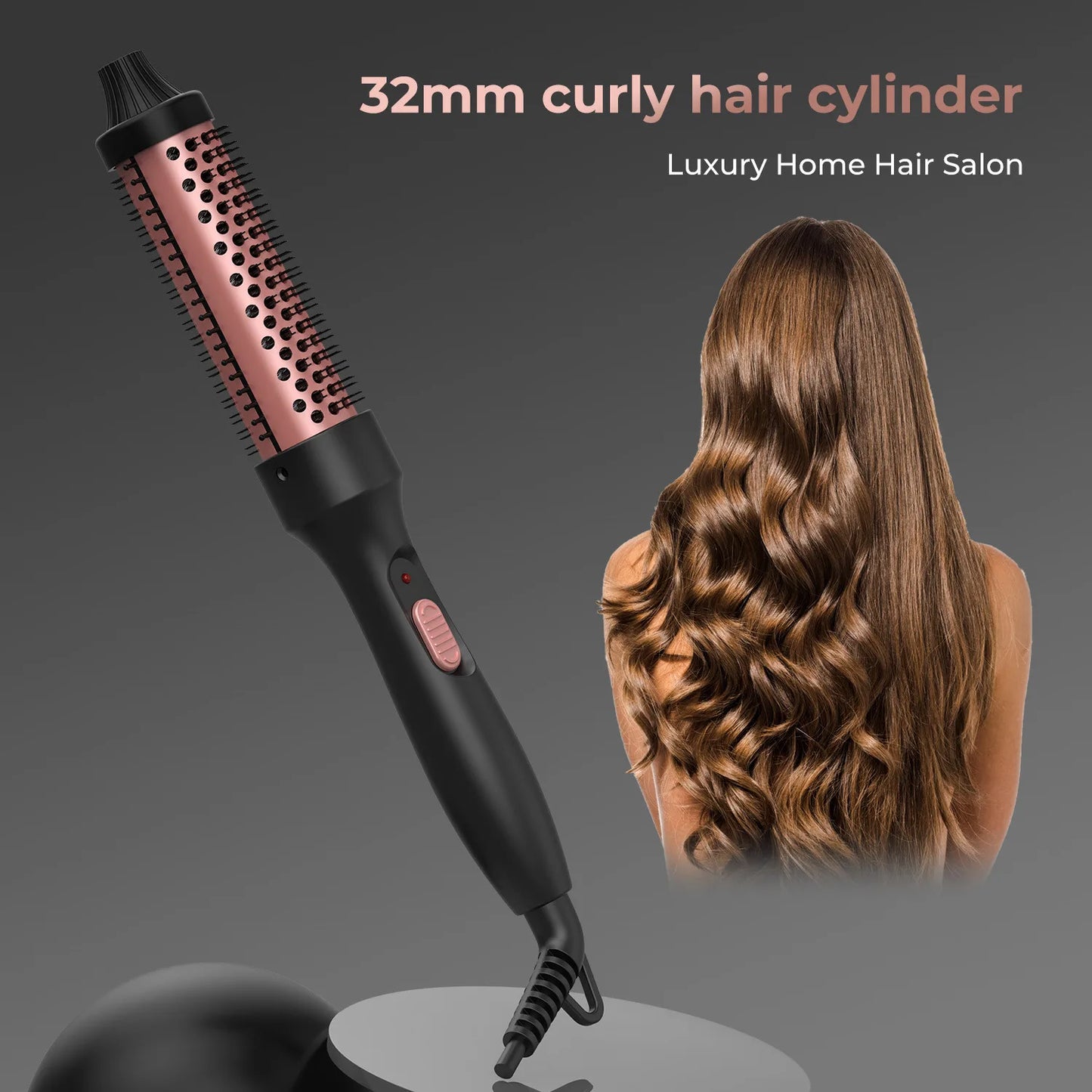 3 In 1Hair Curler Straightener Professional Curling Iron Heated Ionic 38/32mm Hair Styling Brush Anti-Scald Thermal Brush Curl