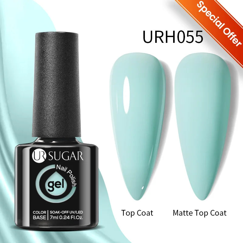 UR SUGAR 7ml Nude Crystal Rubber Base Gel Natural Color Semi Permanent Soak off UV LED Gel Nail Art Varnish