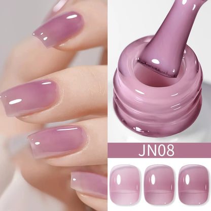 BORN PRETTY Purple Jelly Nude Gel Nail Polish 10ml Translucent Clear Gel Polish French Manicure Milky Natural Transparent Gel