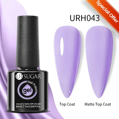 UR SUGAR 7ml Nude Crystal Rubber Base Gel Natural Color Semi Permanent Soak off UV LED Gel Nail Art Varnish