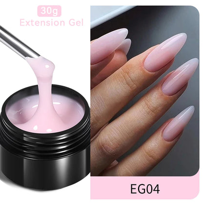 BORN PRETTY 30ml Glitter Pink Hard Jelly Nail Extension Gel Nail Polish Milky White Clear Color Soak Off UV Construction Gel