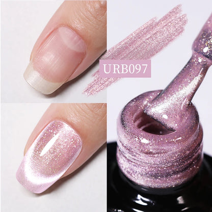 UR SUGAR 7ml Crystal Nude Rubber Base Gel Milky White Pink Gold Glitter Semi Permanent Soak Off UV LED Nail Art Construction Gel