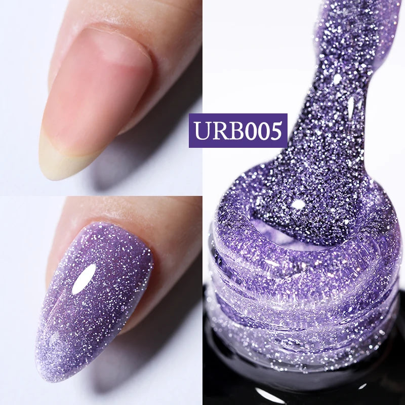 UR SUGAR 7ml Crystal Nude Rubber Base Gel Milky White Pink Gold Glitter Semi Permanent Soak Off UV LED Nail Art Construction Gel