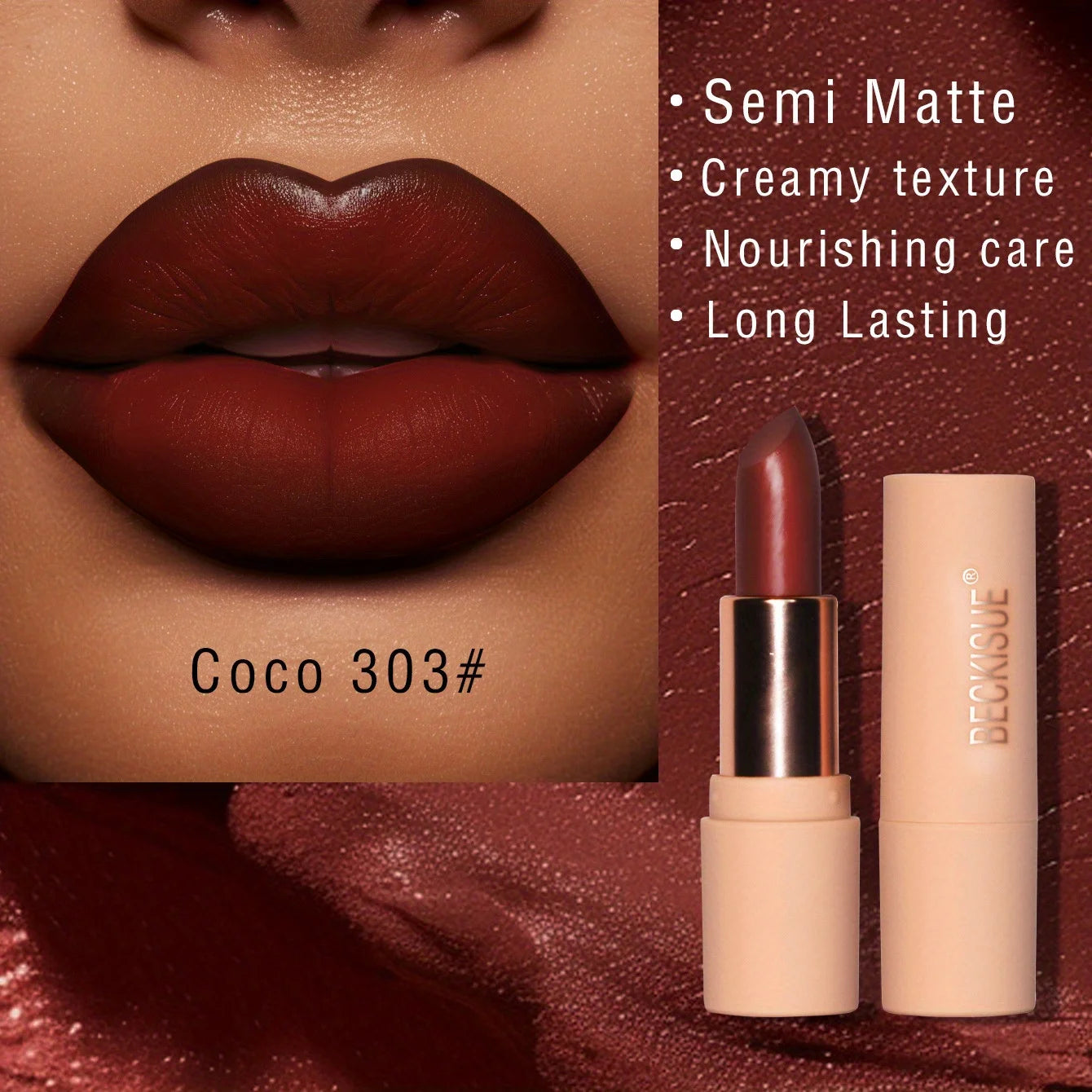 Coffee Velvet Lipstick - Luxurious Deep Nourishing Matte Finish Long-Lasting Waterproof Lip Color