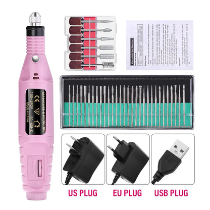 Portable Professional Electric Nail Drill Machine Manicure Tools Pedicure Drill Set Family Nail File Nail Drill Equipment