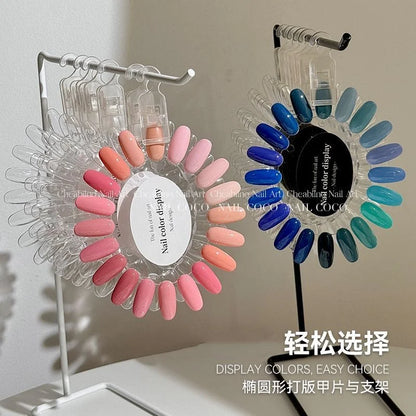 Japanese Style Nail Color Testing Card Set Nail Plate Color Display Rack Clip Nail Salon GEL Polish Color Practice Showing Shelf