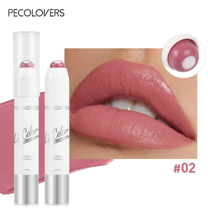 2-in-1 Nude Lipstick Matte Red Lip Balm Moisturizing 6 Colors Sandwich Lipstick Waterproof Long Lasting Non-stick Cup Lip Stick